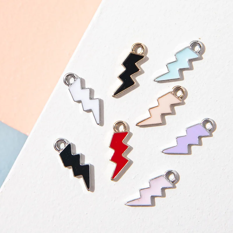 

10pcs Colorful Lightning Flash Charm For Making Bracelet Earring Necklace Handmade DIY Jewelry Accessories Findings
