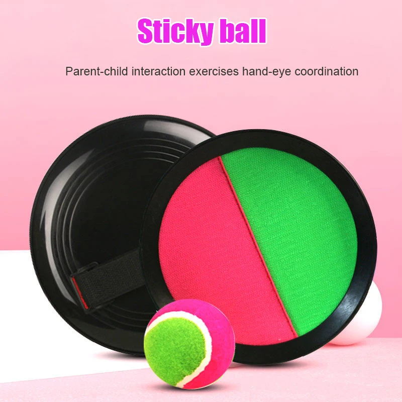 

Disc Sticky Ball Throwing and Catching Game Toys Children's Outdoor Sports Parent-child Games Racket Throw and Catch Sucker Set