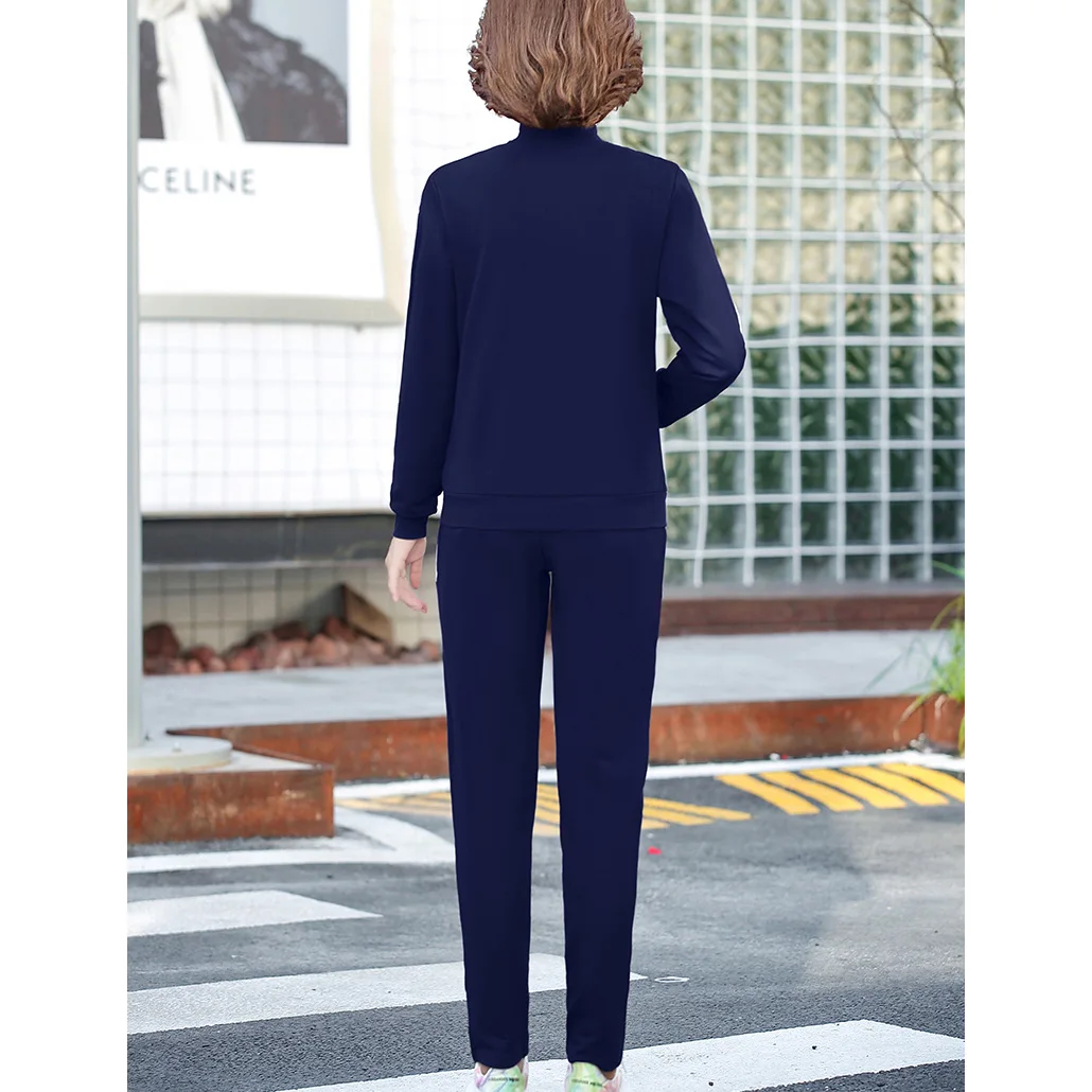 Exercise Set Women 2021 New Arrival Spring And Autumn Female Sportswear Letter Mother's Sweatshirt Pant Fashion Hot Sale 018