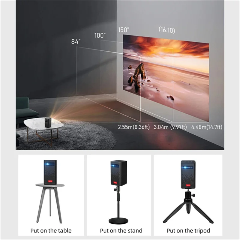 C900 Mini Portable Pico Smart Android Wifi Screenless LED DLP Projector 4K 1080P for Mobile Phone Smartphone