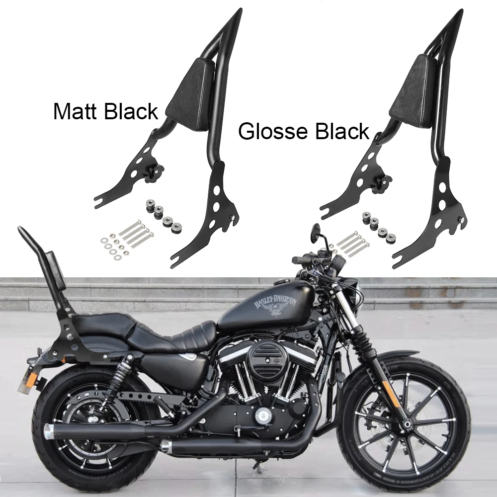 

Detachable Motorcycle Backrest Sissy Bar Rear Passenger Cushion Pad Black For Harley Sportster XL48 XL883 XL1200 2004-2019