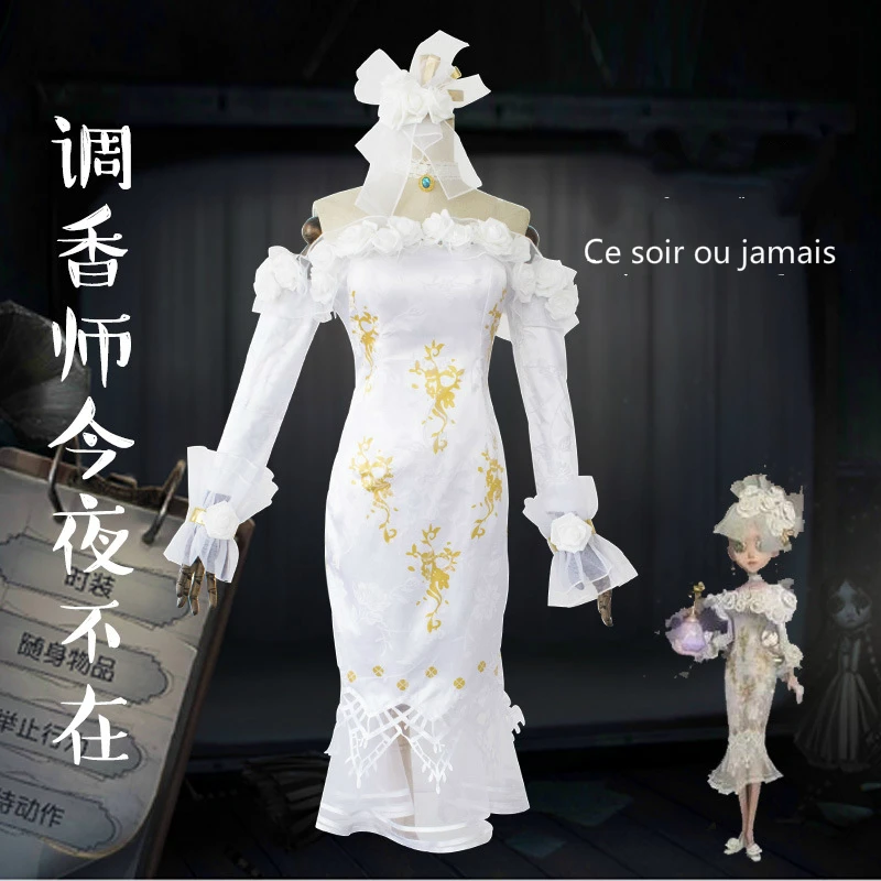 

Anime Identity V Anime Game Cosplay Costume White Dress Set Women Vera Nair Cos Clothes Ce Soir Ou Jamais Cosplay Full Set