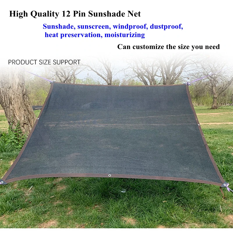 Preto Anti-UV HDPE Sunshade Net, Jardim Suculenta Planta Sombreamento Net, Cobertura da piscina exterior, 3Pin, Sombra do sol 12Pin