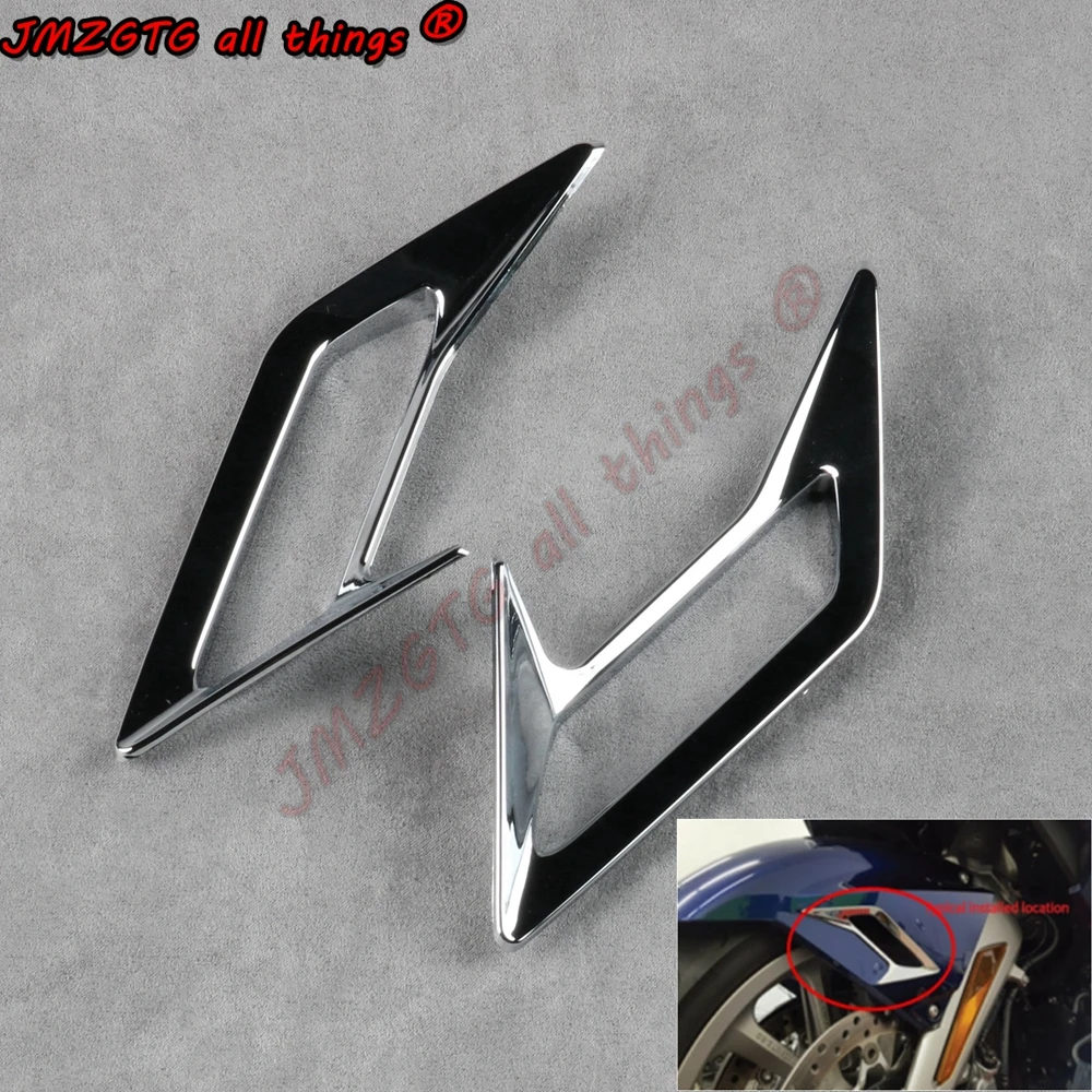 

For Honda Gold Wing GL1800 2018-2025 ABS plastic chrome Motorcycle Decorative covers on both sides of the front fender