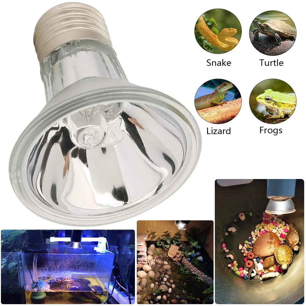 Full Spectrum Lamp Reptile UVB Pet Heat Lamp Heating Light Holder Reptile Supplies Turtle Basking Light Holder Ceremic Lamp D30