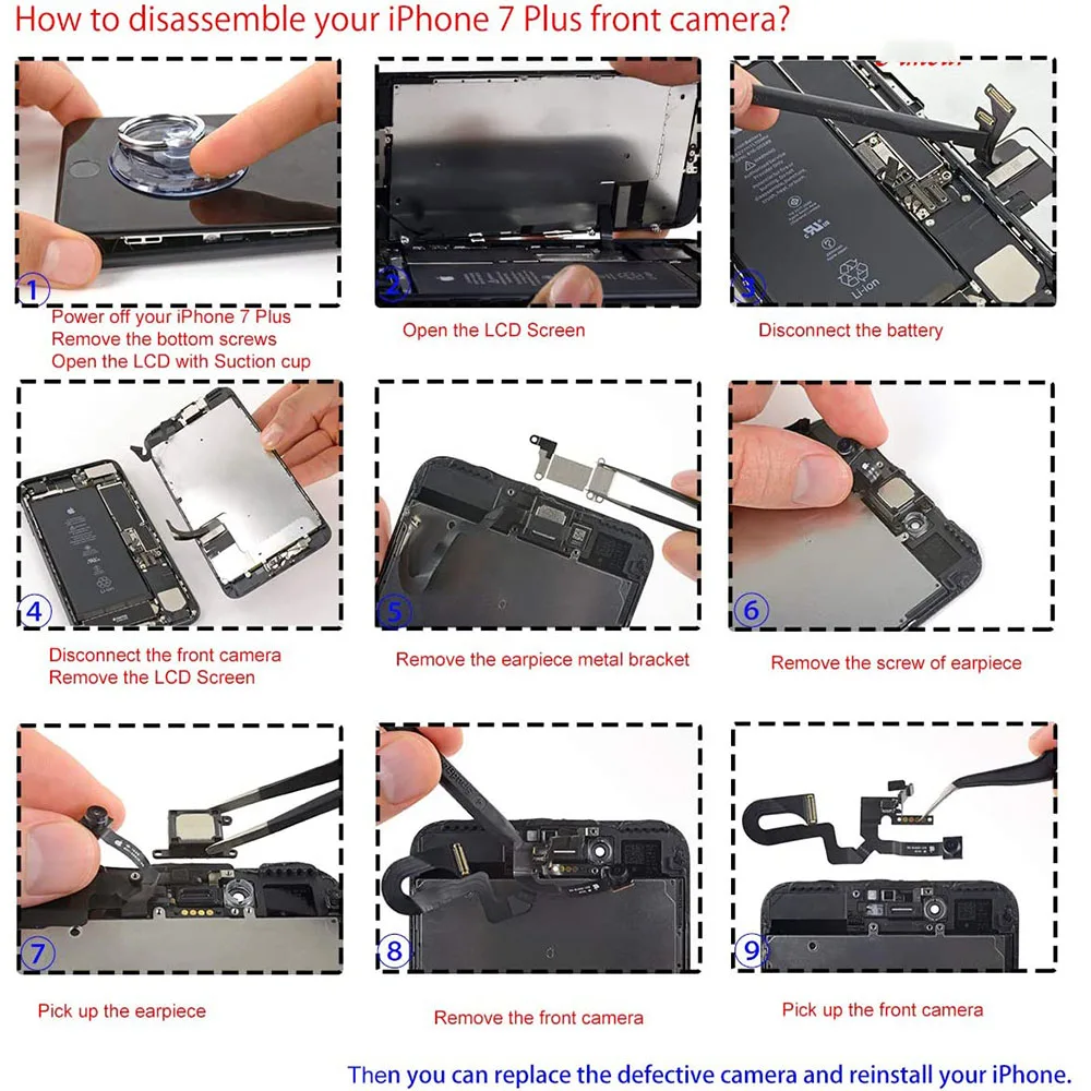 Replacement Front Camera Proximity Sensor Light Motion Flex Cable With Ear Speaker For iPhone 7G 7Plus 8G 8 Plus