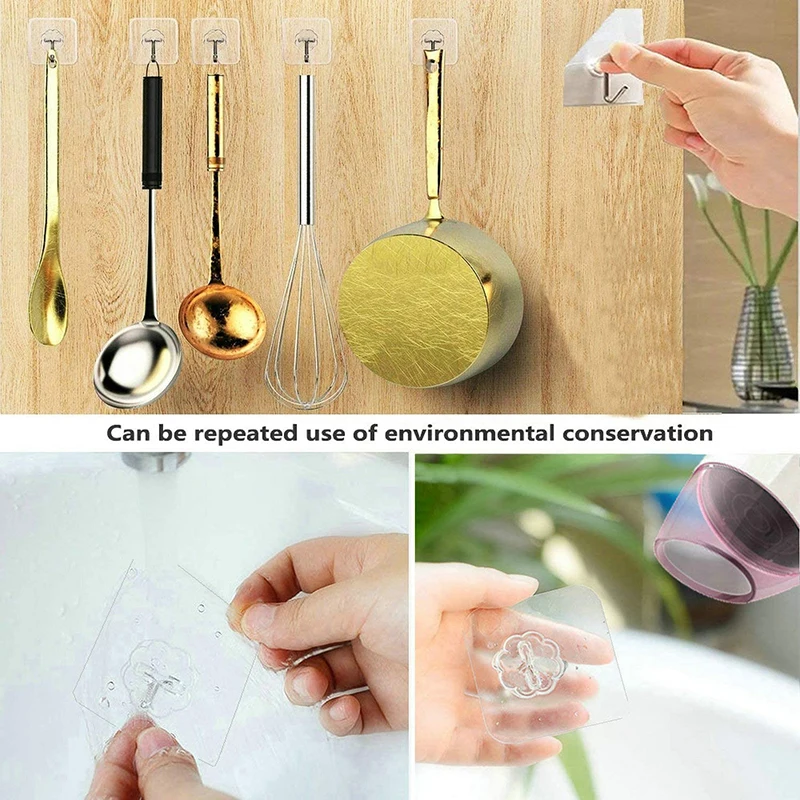 xiaomi youpin 1/3/5/10pcs Wall Hooks Seamless Self Adhesive Hooks Door Wall Hangers Reusable Hanging Hook for Kitchen Bathroom