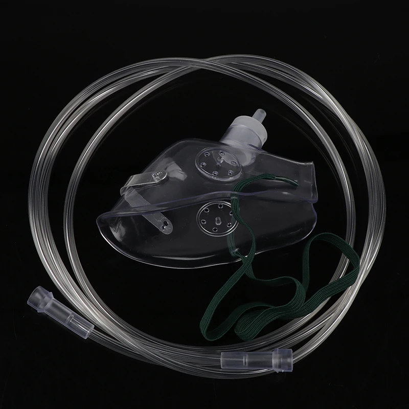 Adult Oxygen Mask with Tube Disposable Face Mask Shield Nebulizer Conduit Adult Oxygen Mask