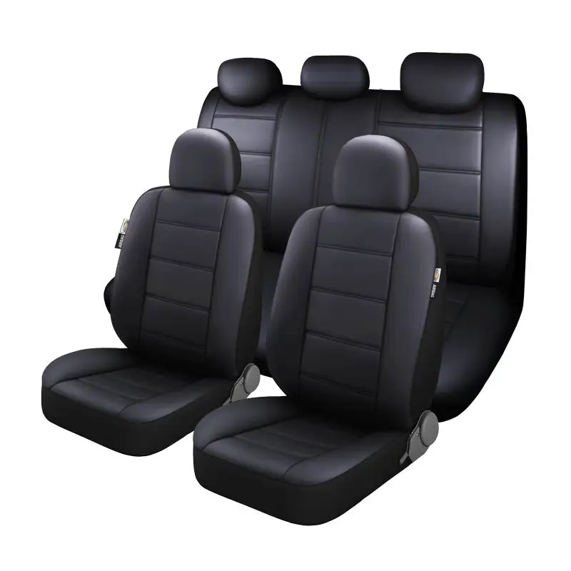 Lux Artificial PU Leather Car Seat Cover Universal Size Full Set Airbag Compatible Fit Most Cars