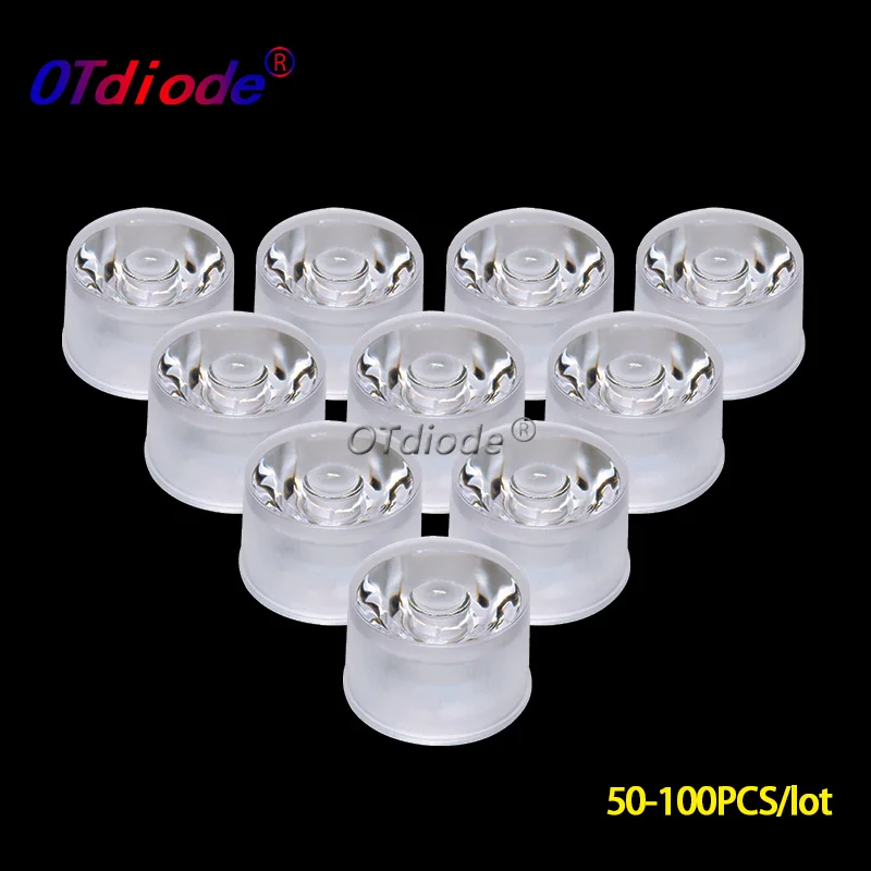 50PCS 100PCS LED Lens RGBW 8pins 21.8mm Integrated waterproof High Power Light 25 30 Degree Lenses for DIY Stage Spot lighting