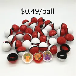 30Mm Poke Ball Met Willekeurige Een Crystal Pet En 2 Stuks Kaarten Sticker Anime Game Pocket Bal Fire Dragon action Figure Speelgoed