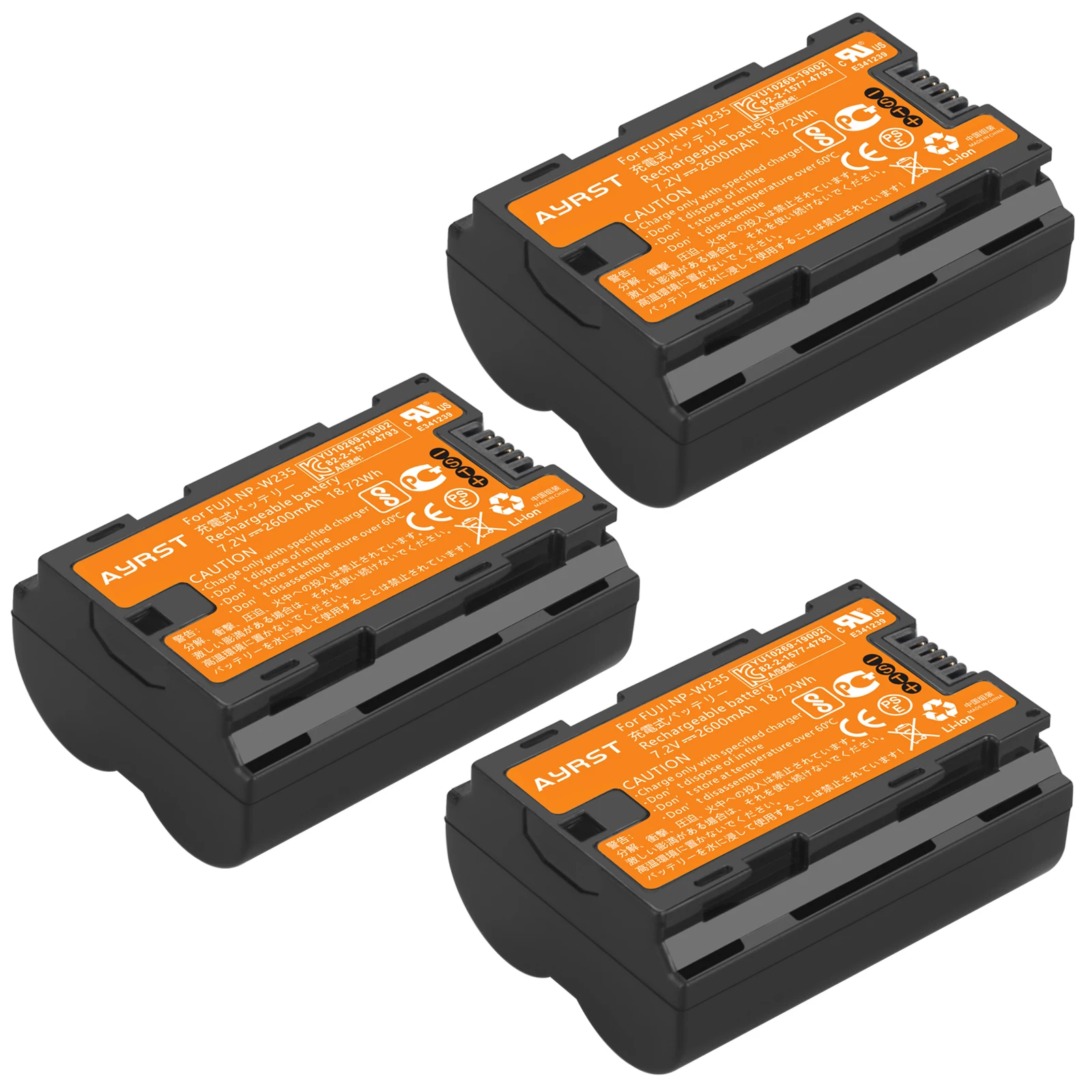 

3pcs 2600mAh NP-W235 NPW235 W235 Batteries replacement battery for Fujifilm Fuji X-T4, XT4 Digital camera