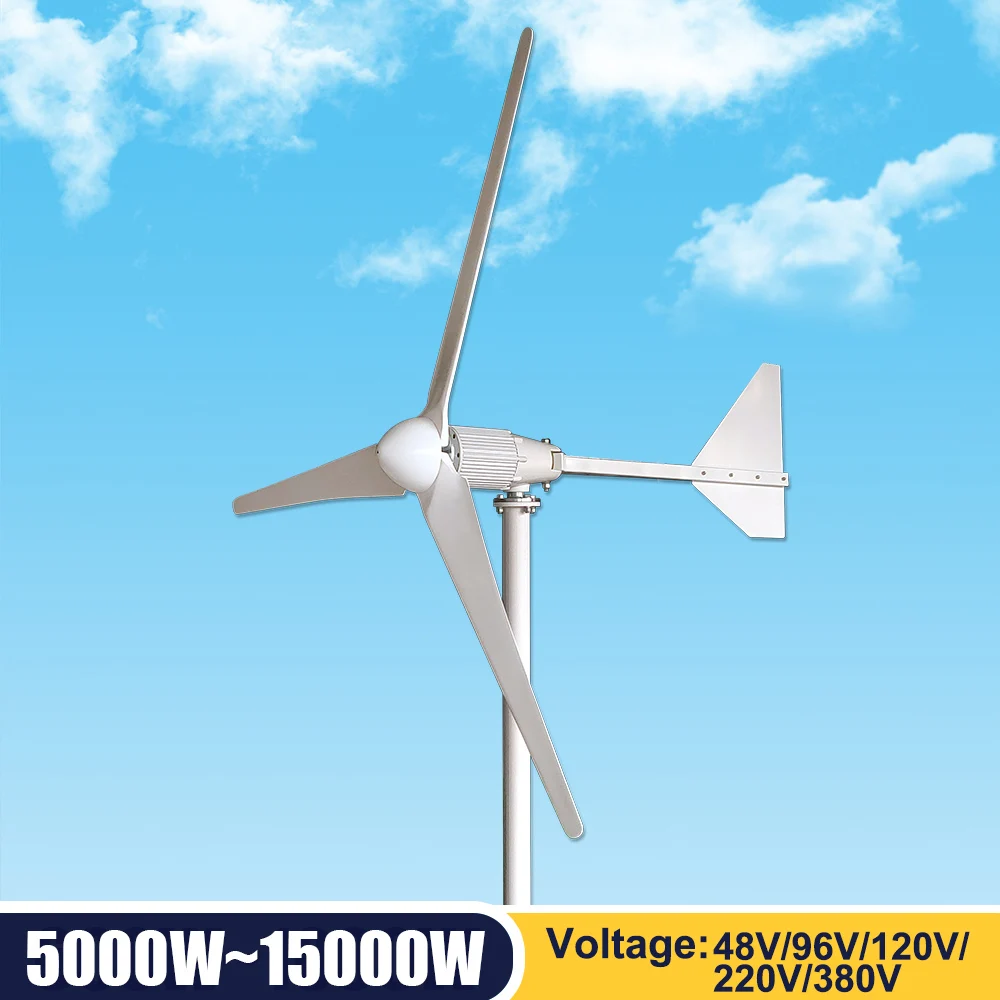 Free Energy Generator KIT Wind Turbine 5000W 10000W 15000W 48V 96V 120V 220V 380V Three Phase AC Output Windmill For Farm Use