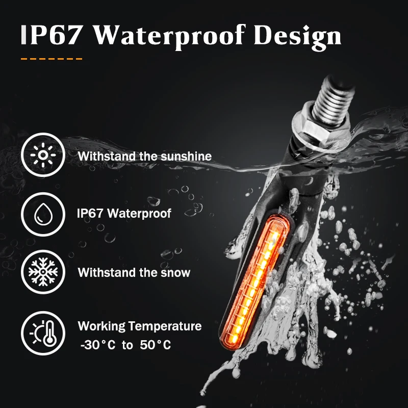 Intermitentes para motocicleta, luces LED flexibles de 12V, 12 x 335SMD, IP67, 2/4 piezas direccionales para moto intermitentes moto