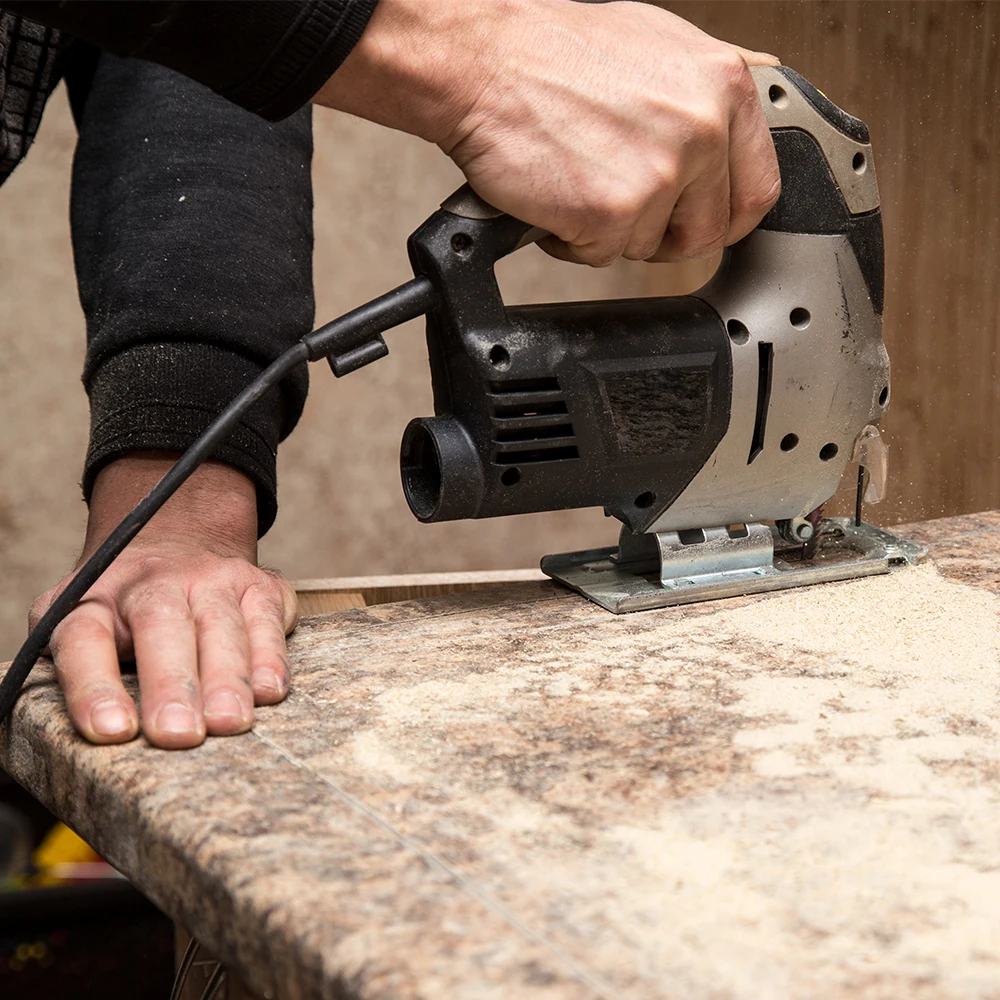 DEKO Jig Saw Electric Home Miter Saw DKSS02/DKJS80Q3 Laser Variable Speed with Metal Guide Ruler,Blade,Allen Wrench Power Tools