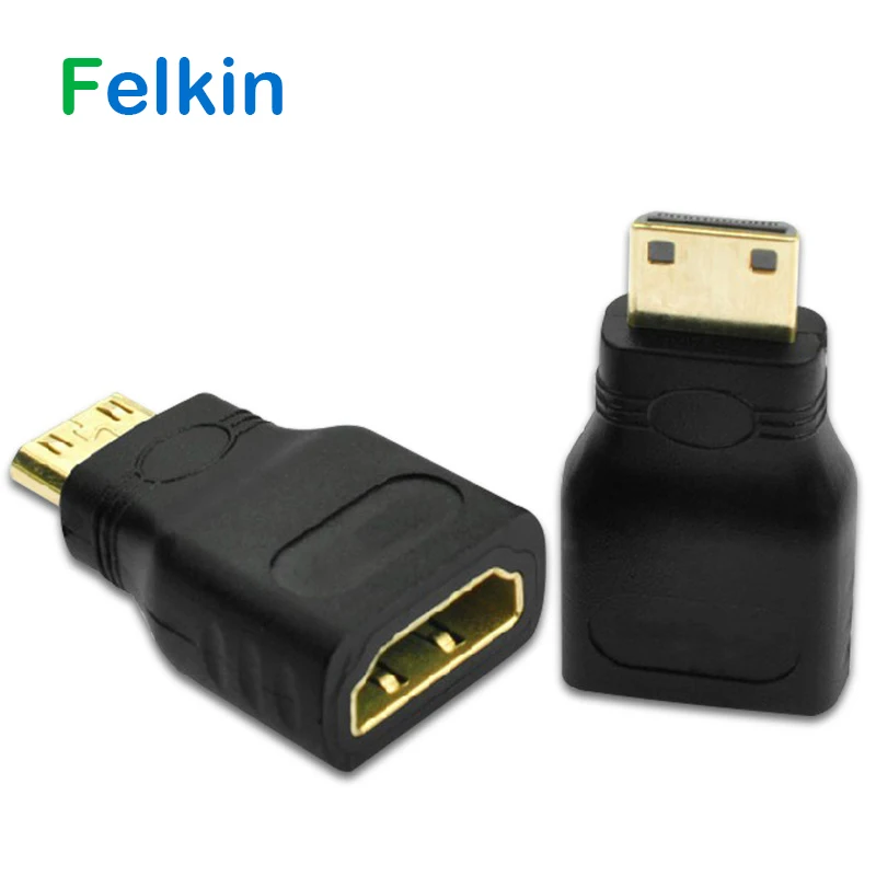 Felkin Mini HDMI-متوافق مع HDMI-متوافق مع محول مطلية بالذهب 1.4 ثلاثية الأبعاد تمديد 1080p لكاميرا HDTV اللوحي
