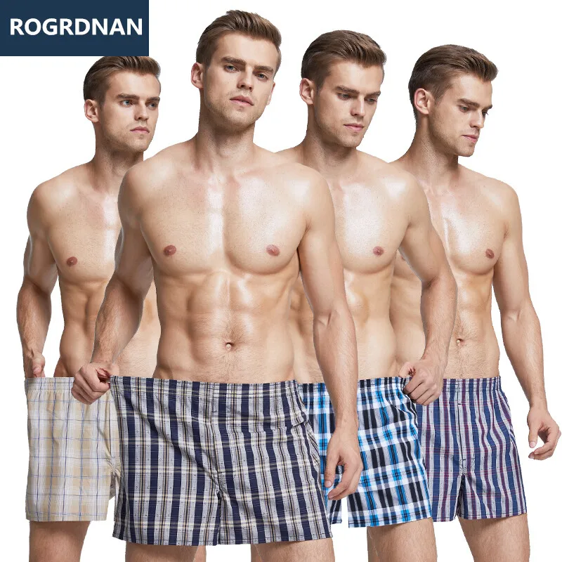 

8 Pcs Mens Underwear Boxers Shorts Casual Cotton Sleep Underpants Quality Plaid Loose Comfortable Homewear Asian Size