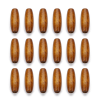 100pcs Oval Round Beads 8*22mm Natural Wood Loose Beads Hole 3mm for DIY Men Necklace Bracelet Jewelry Making Findings