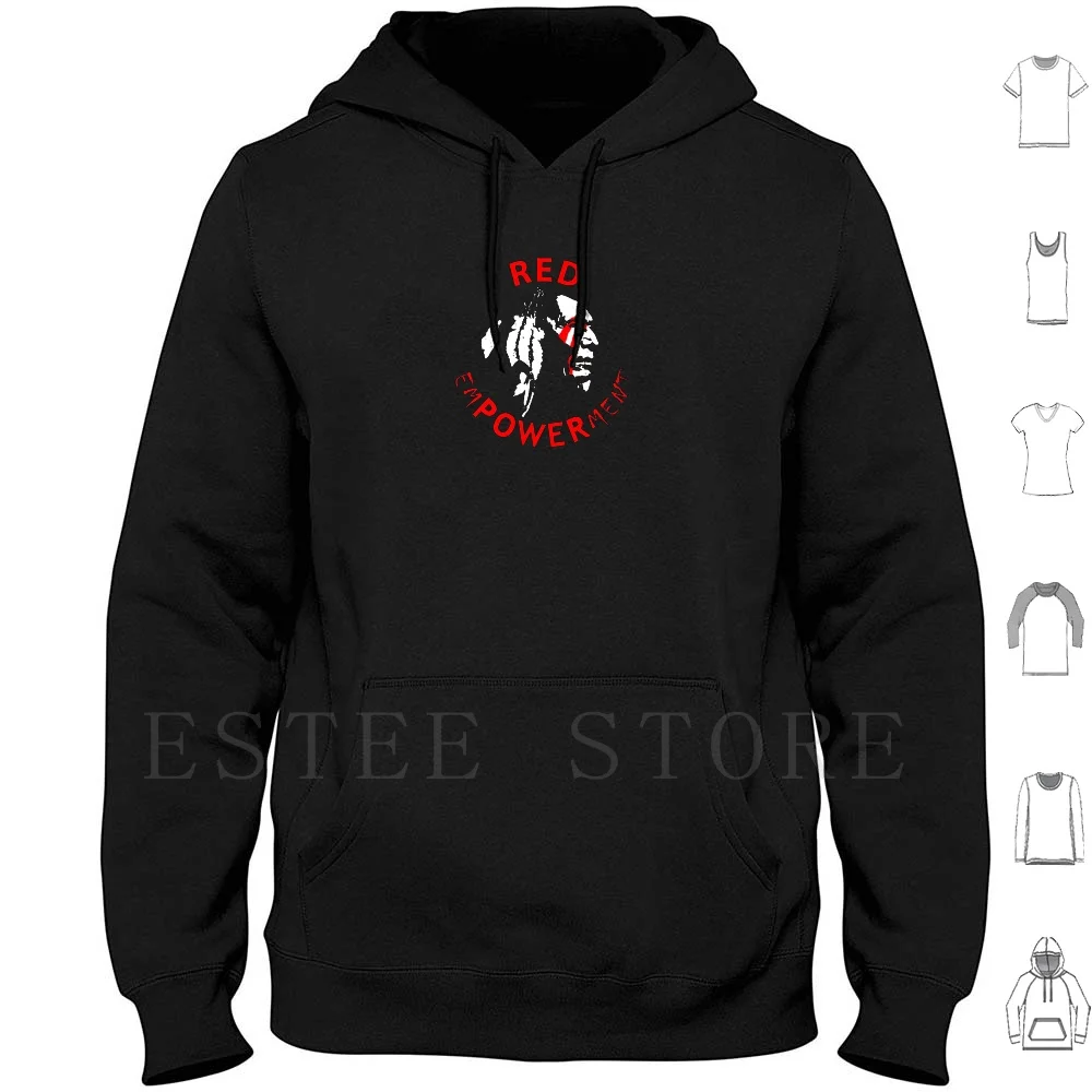 Red Empowerment 1 Hoodies Long Sleeve Native Indian Indigenous Tribe Tribal American Hopi Zuni Navajo Southwest Inuit