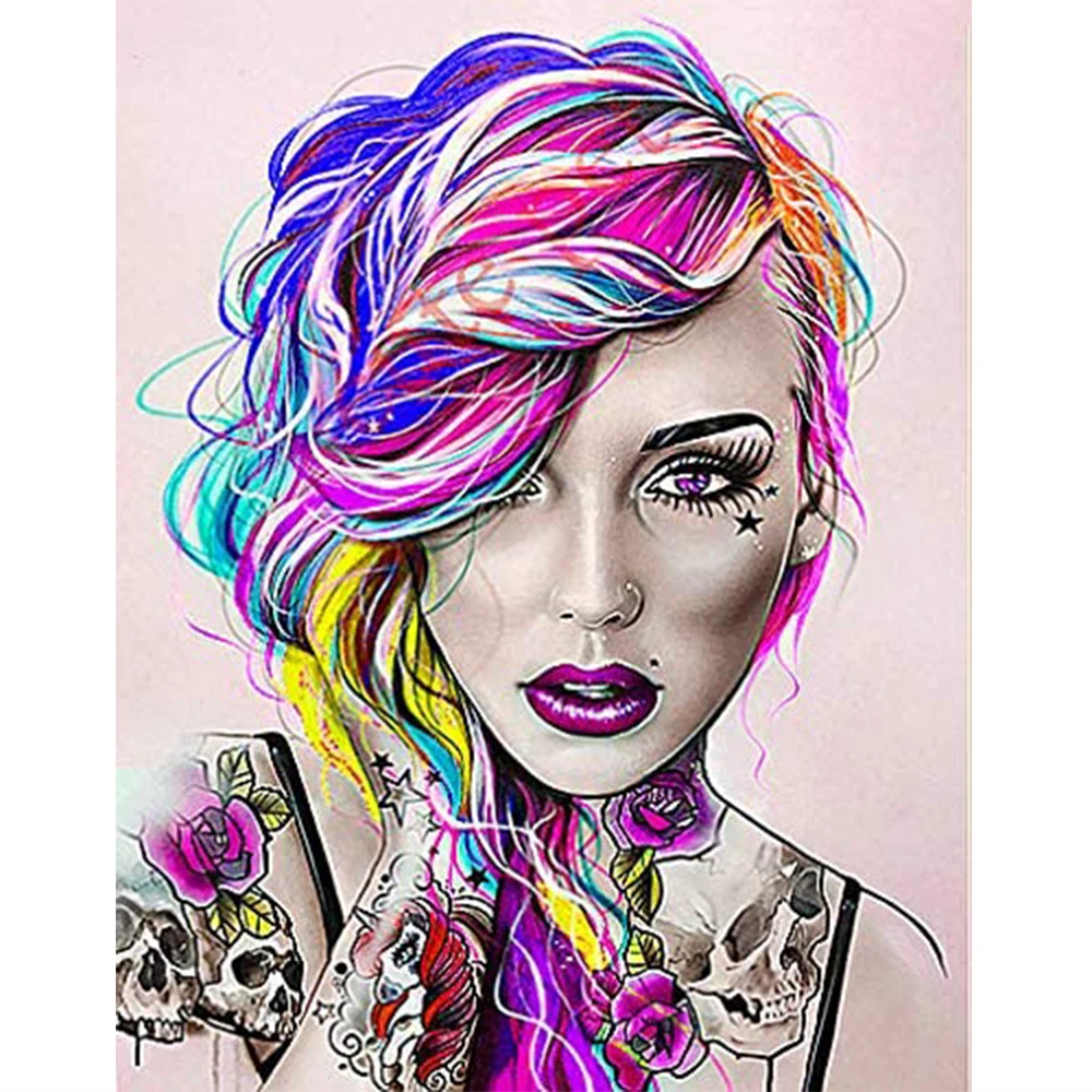 

Portrait Woman Girl 11CT Cross-Stitch DIY Embroidery Patterns Painting Sewing Needlework Craft For Adults Package Different Gift