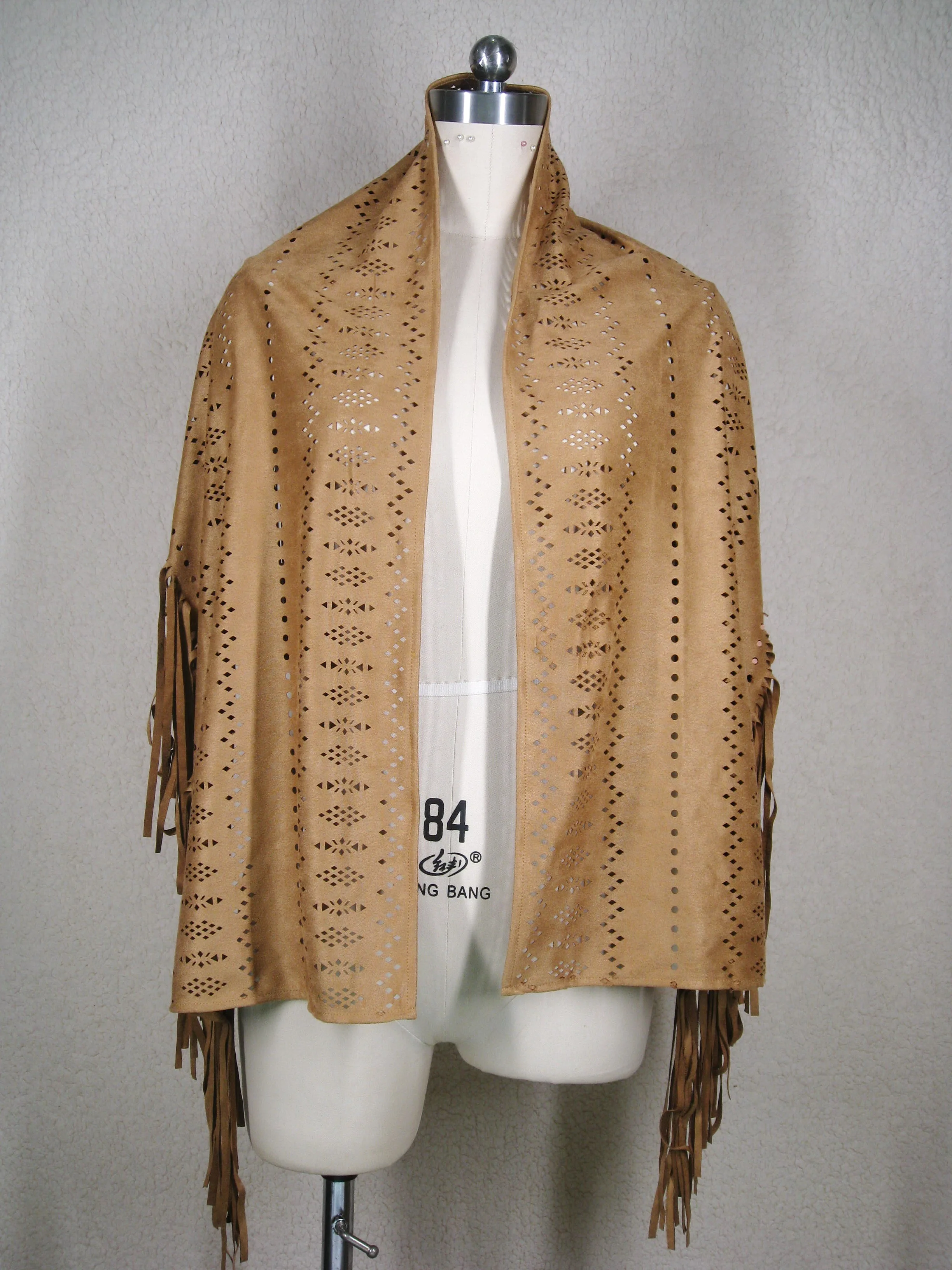 2019 H80&S90 Spring autumn Women big sexy hot hollow shawl seaside Tassel scarf faux suede fringed scarf Fashion Pashmina lady
