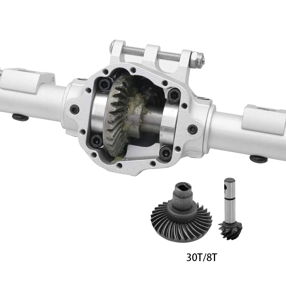 SCX10 II 알루미늄 합금 CNC 프론트 리어 액슬 세트 30T/8T, 1/10 RC 크롤러 축 AR44 90047 90046 AX90060 빌더 키트 업그레이드