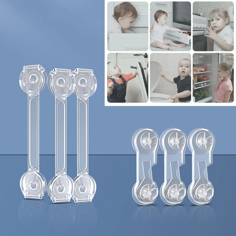 1Set Baby Drawer Safety Locks Anti-opening Cabinet Door Refrigerator Lock Strap Plastic Anti-pinch Buckle Children