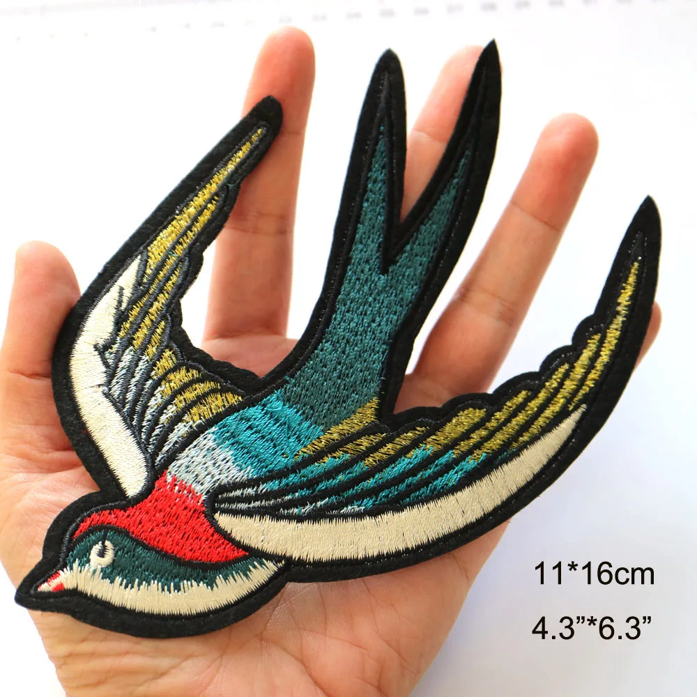 2pc/pair embroidery Swallow patches for clothing  iron on patch for clothes ironing applique parches for jacket