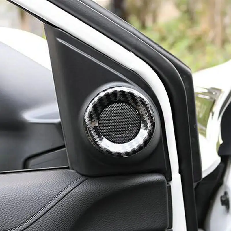 

SBTMY 2PCS/SET Car A-pillar sound carbon fiber decorative ring For HONDA CRV CR-V 2017 2018 Auto accessories