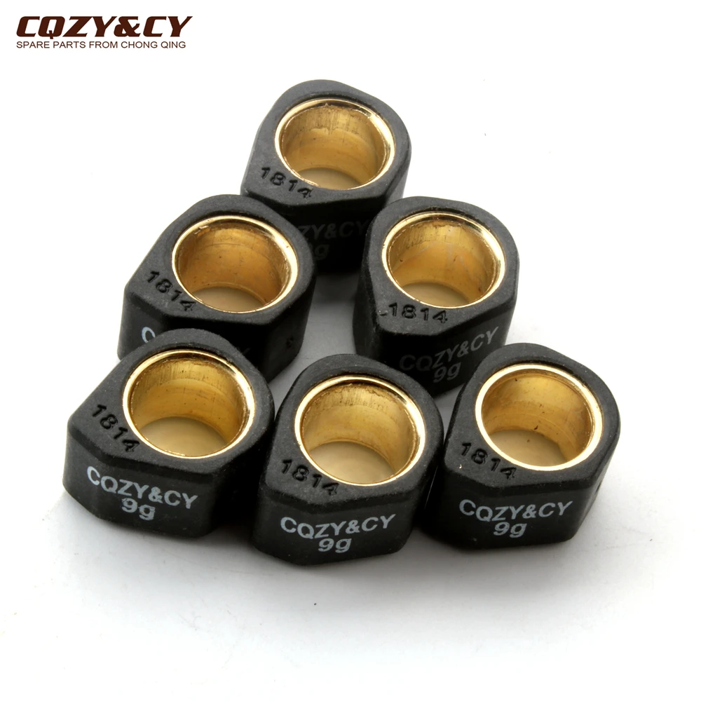 6PC Racing Roller Set Weight 18x14mm 9g 13g For Kymco Agility R16 Plus Like Lx People S 125 150 200 4-Stroke Scooter