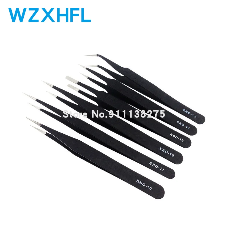 ESD Tweezers Electronics Repair Tools for Repair Electronic Component capacitors resistors IC chip and various PCB boards DIY