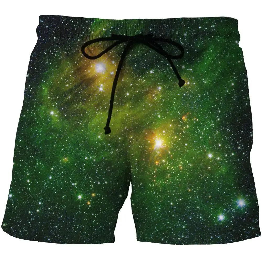 

Summer Man's Beach Shorts Loose Thin Water Sport Short Pant Galaxy 3D Print Running Surfing Shorts Oversized Surf Boardshort Man