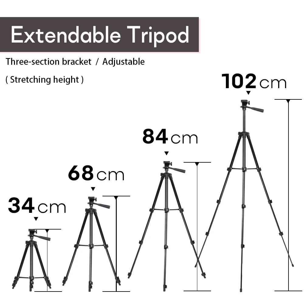 ضوء حلقة مع حامل ثلاثي القوائم قابل للتعتيم لصور السيلفي LED للتصوير الفوتوغرافي وحامل للهاتف المحمول مع جهاز تحكم عن بعد لـ Live Tiktok Youtube
