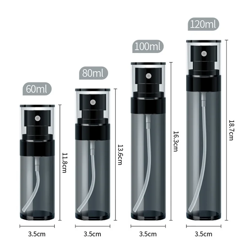 PET Spray Bottle Mist Sprayer Perfume Atomizer Moisturizing Toner Container Portable Travel Black Anti UV Alcohol Spray Bottle