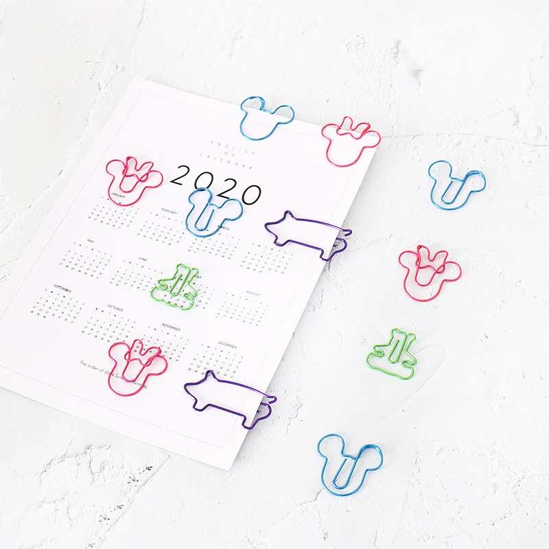 Cute Animal Modeling Bright Color Paper Clip Metal Pin Binding Tool Decorative Bookmark Paper Clip Paper Clipes Klips Paperclip