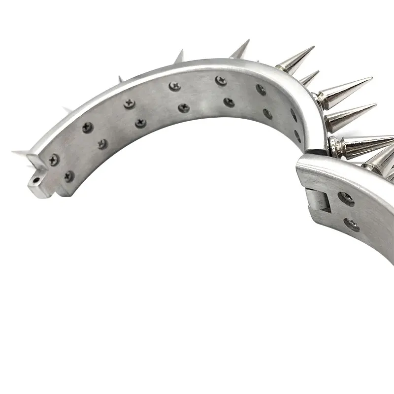 Heavy Stainless Steel Neck Collar Thorn Adult Game Slave Restraint Bondage BDSM Sex Toys For Men Women Fetish 2 Row Spike