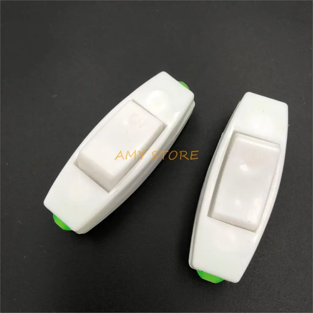 2pcs or 5pcsWhite or Black Plastic Rocker Boat PushButton AC 250V 6A ON/OFF In Line Cord Switch White for Room Household BedSide