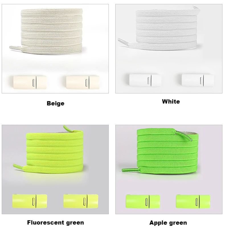 Multicolor Magnetic Lock Laces Sneakers Shoelaces Elastic No Tie Shoelace Kids Adult Quick Tieless Shoe Lace Fits All Shoes Size