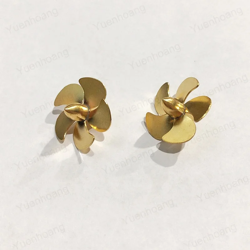 1Pair Brass 5-blade Propeller Dia. 20mm Shaft/Motor Hole 2mm Paddle Positive Negative Screws Props for RC DIY Model Boat Modify