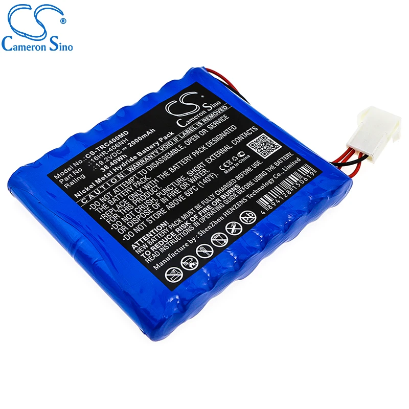 CameronSino Pin Cho Trismed Cardipia 400/400H/406NH Phù Hợp Với Trismed 16HR-406NH Y Tế Thay Thế Pin 2000MAh/38.40Wh Xanh Dương