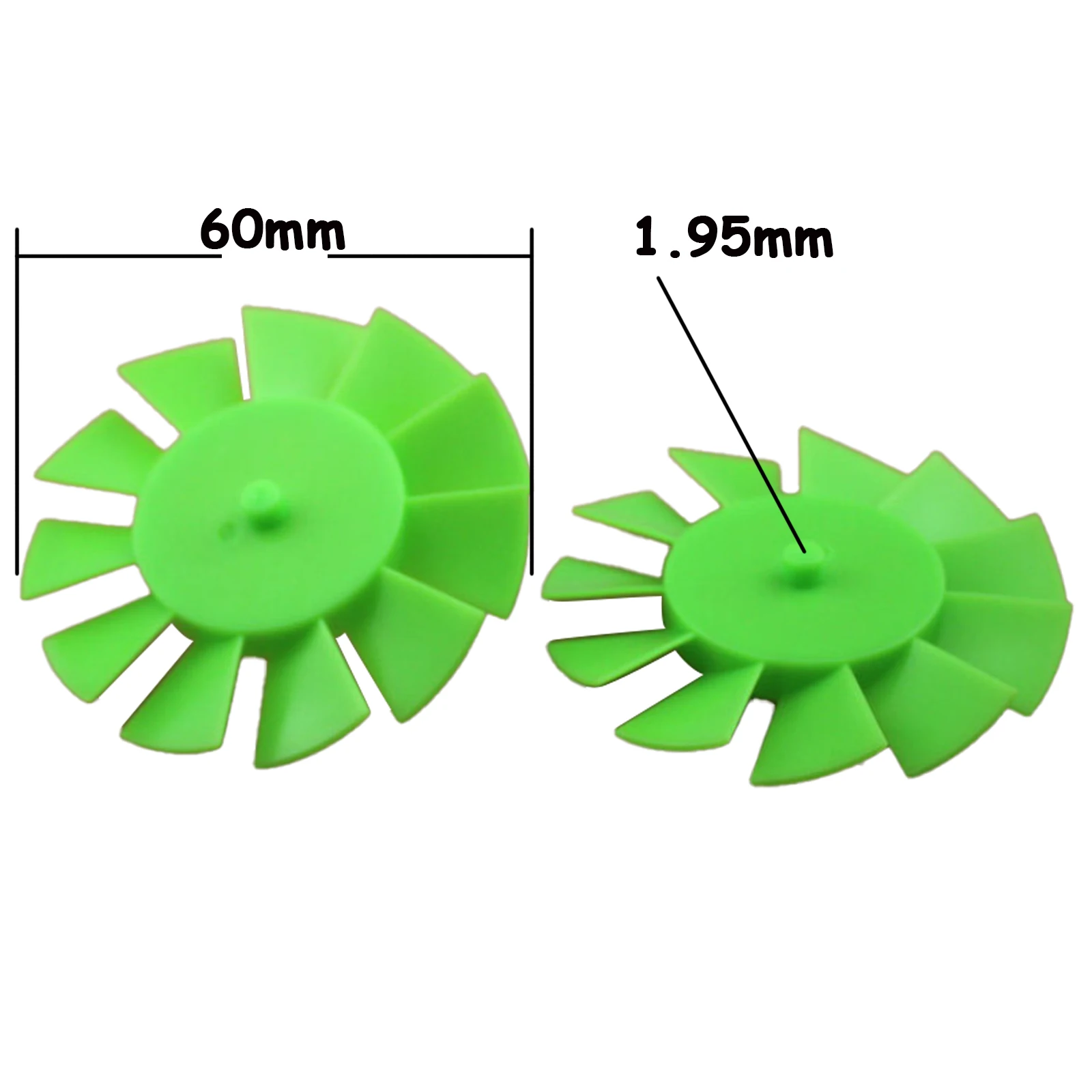 2PCS 60mm Manual model of turbofan DIY blade material 11-blade propeller accessories making fit 2mm shaft axle for STEM Robot