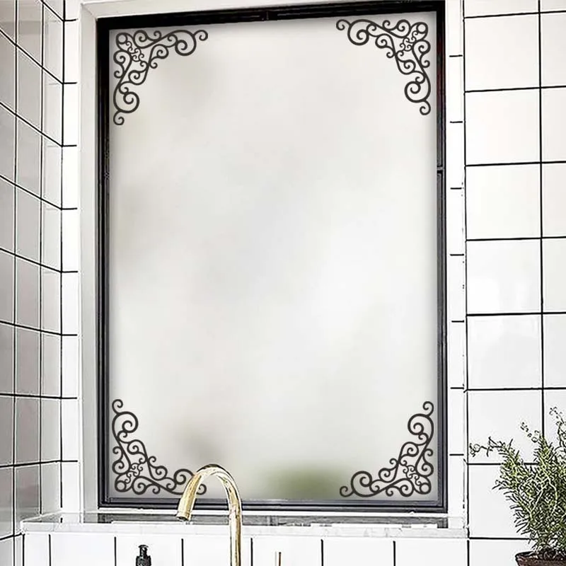 Black Iron Style Pattern Wall Sticker Show Window Corner Cabinet Home Decoration Mural Room Background Decor Removable Wallpaper