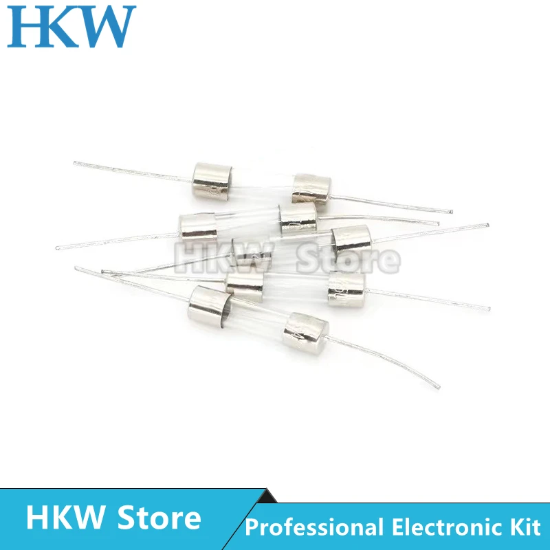 10pcs Fast-blow Glass Tube Fuse Fast Break With Pin 5X20mm 0.5A 1A 1.5A 2A 3A 3.15A 6A 6.3A 8A 10A 12A 15A 20A  Fuses Fusibles