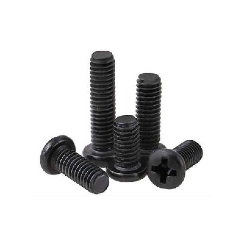 100pcs high quality M1 M1.2 M1.4 M1.6 M1.7 Mini Small Black Zinc Steel Cross Phillips Pan Head Screw Round Bolt