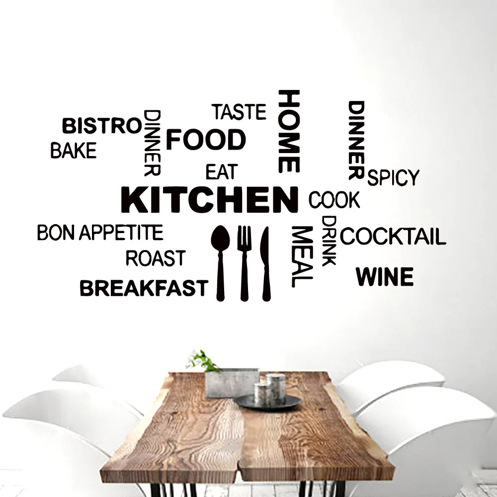 

Castle western Kitchen Quotes Vinyl Decals Wall Stickers Large Art Sentence For Home Decoration Dining Room WallPaper Art Decal