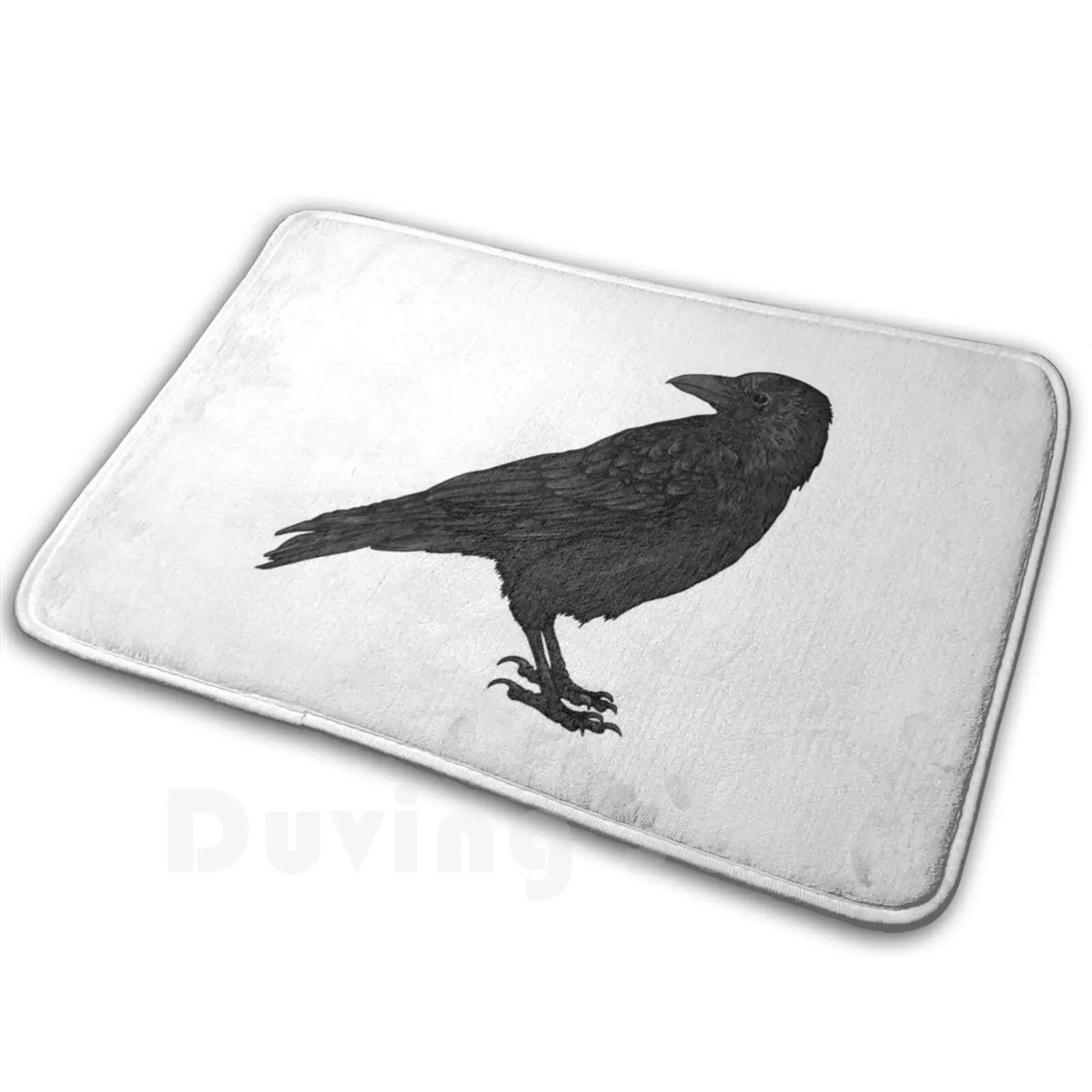 Raven Carpet Mat Rug Cushion Soft Crow Poe Gothic The Raven Blackbird Edgar Allan Poe Jackdaw Magpie Nevermore Raven