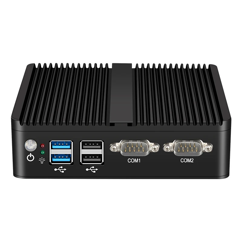 팬리스 미니 PC IPC 인텔 셀러론 J4125 듀얼 기가비트 이더넷 2x RS232 HDMI VGA mPICE 와이파이 4G LTE 4x USB 지지대 윈도우 리눅스