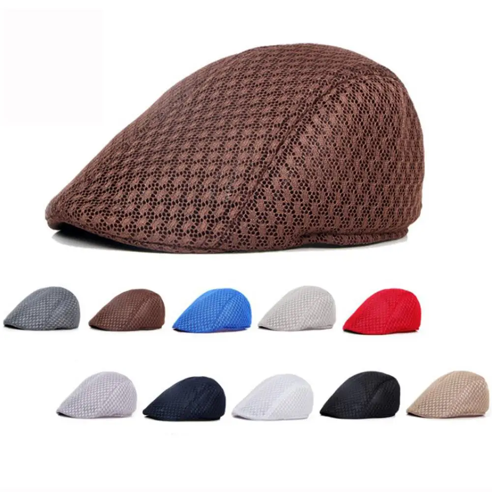 

Unisex Fashion Duckbill Breathable Mesh Flats Beret Cap Golf Newsboy Cabbie Hat