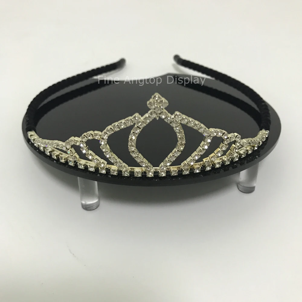 Black Plate Crown Ring Holder For Jewelry Engagement Wedding Display Stand