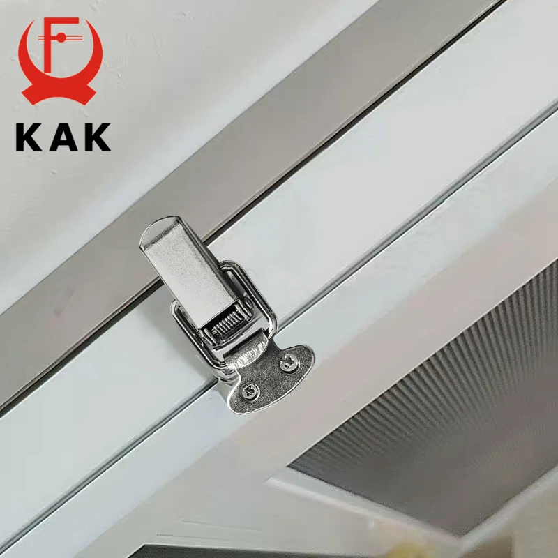 5PCS KAK J107 Hardware Cabinet Boxes Spring Loaded Latch Catch Toggle Hasp 46*21 Mild Steel Hasp For Sliding Door Simple Window image 6